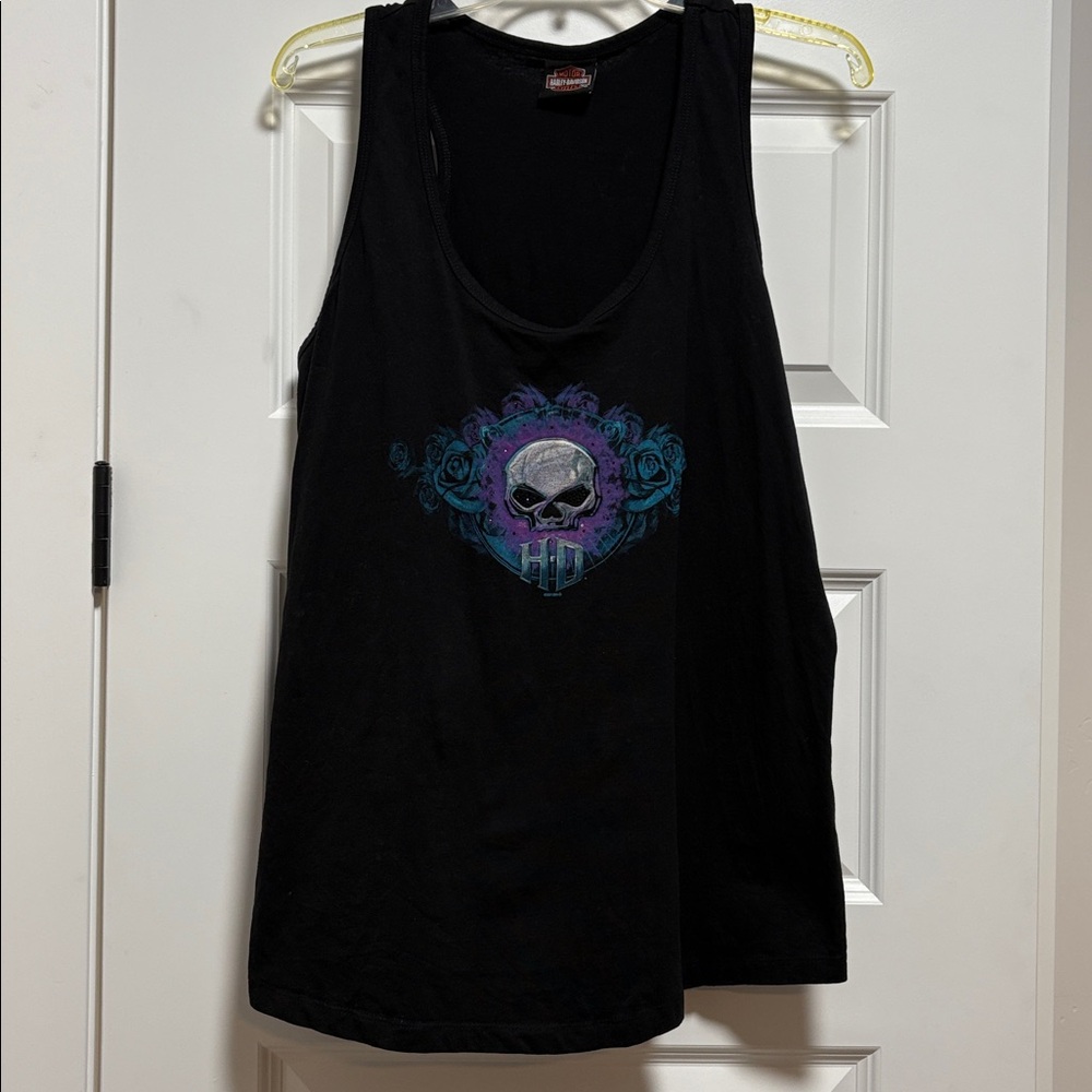 Harley Davidson Tank Top with Skull Graphic